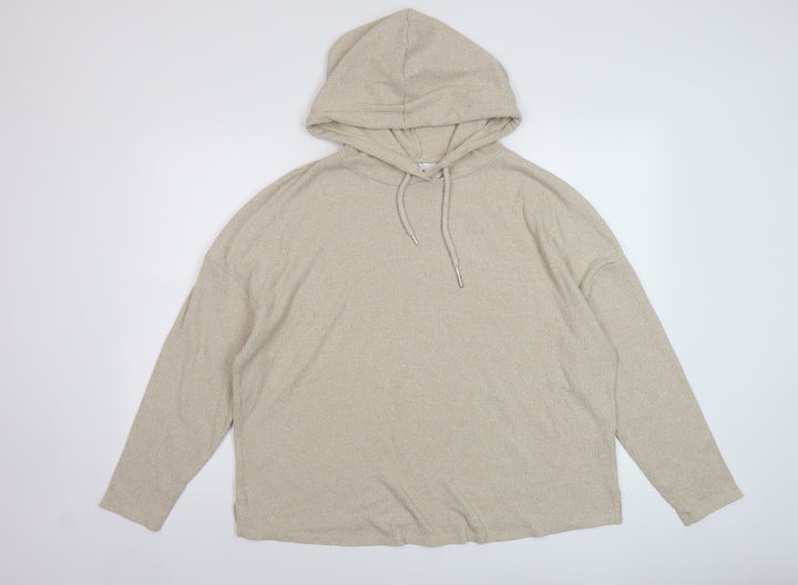 Very Womens Beige Polyester Pullover Hoodie Size 20 Pullover