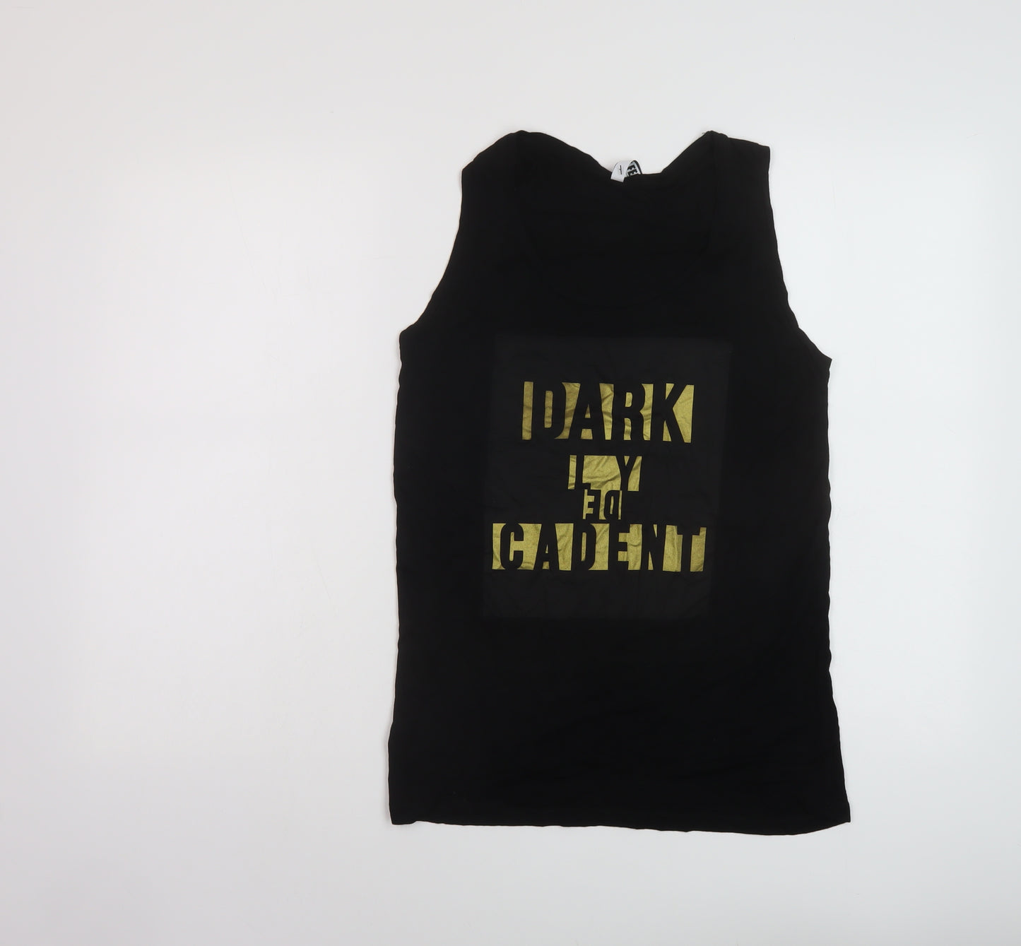 Just Female Womens Black Viscose Basic Tank Size M Scoop Neck