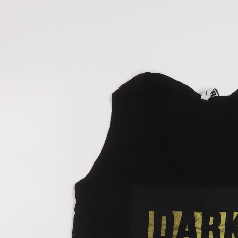Just Female Womens Black Viscose Basic Tank Size M Scoop Neck