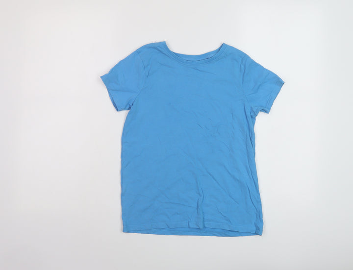NEXT Boys Blue Cotton Basic T-Shirt Size 11 Years Crew Neck Pullover