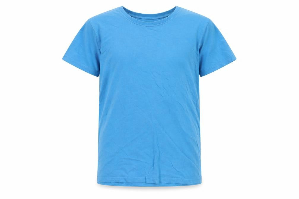 Front view of Next boys’ blue cotton basic t-shirt, size 11, years crew neck pullover