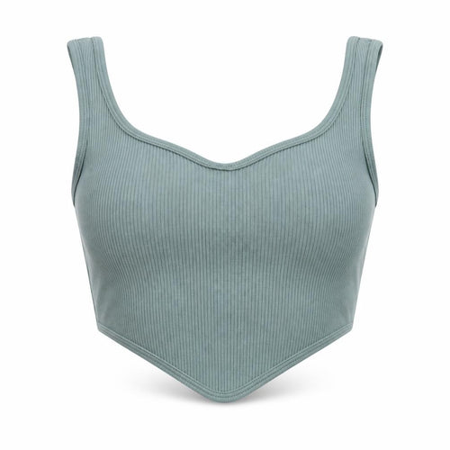 Zara Womens Green Polyamide Cropped Tank Size XS Round Neck