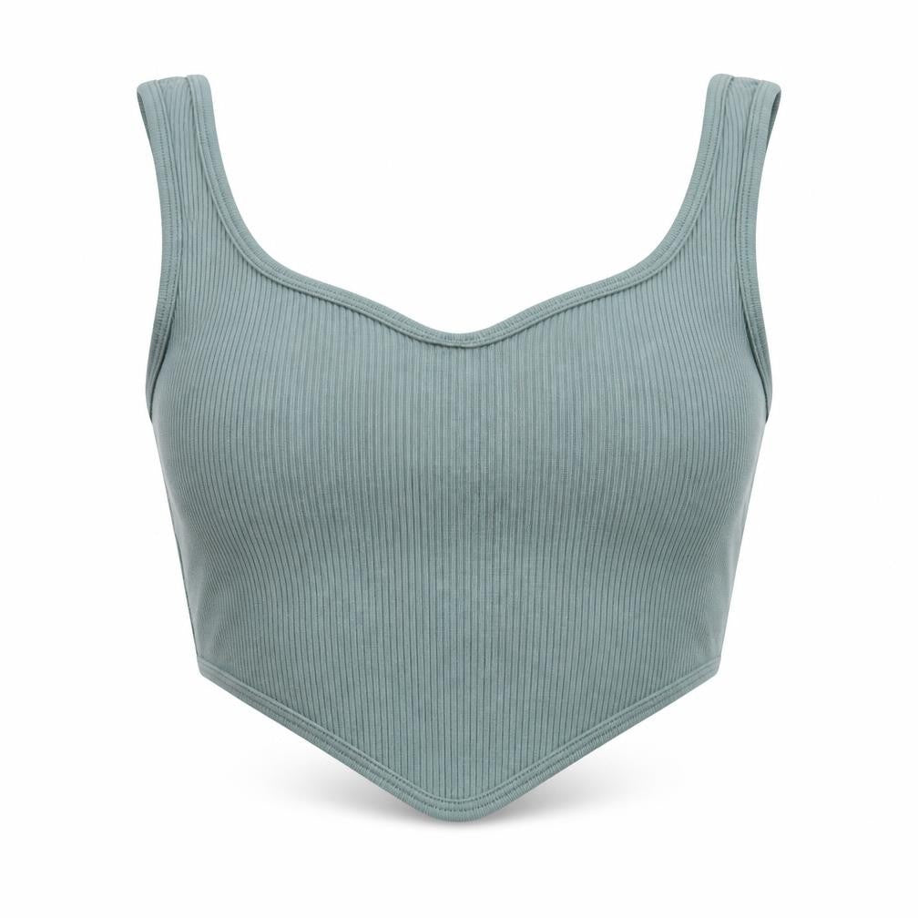 Zara Womens Green Polyamide Cropped Tank Size XS Round Neck