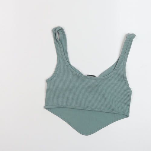 Zara Womens Green Polyamide Cropped Tank Size XS Round Neck
