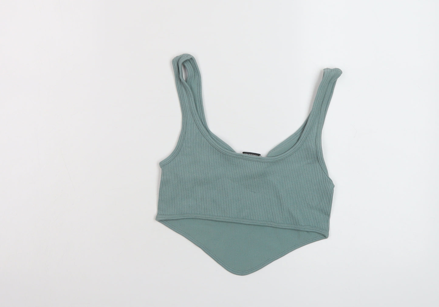 Zara Womens Green Polyamide Cropped Tank Size XS Round Neck