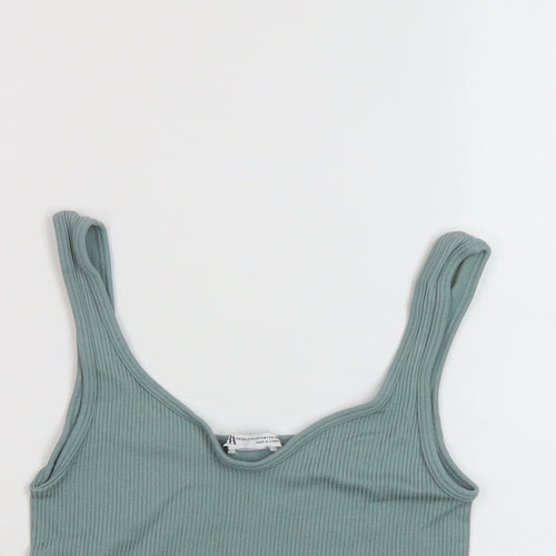 Zara Womens Green Polyamide Cropped Tank Size XS Round Neck