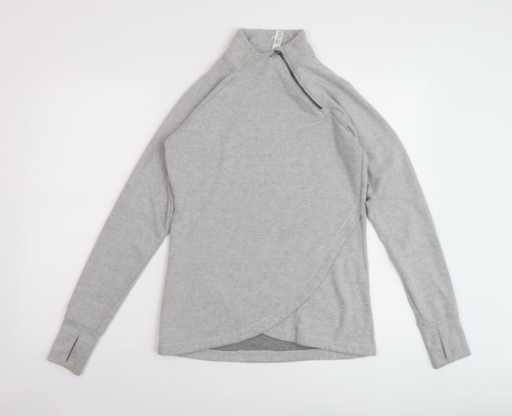 Kyodan Womens Grey Polyester Pullover Sweatshirt Size S Zip