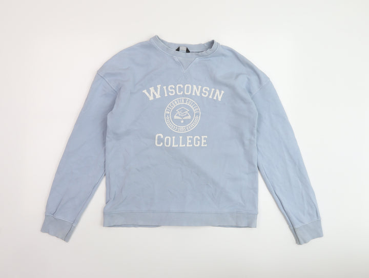 M&Co Girls Blue Cotton Pullover Sweatshirt Size 13 Years Pullover