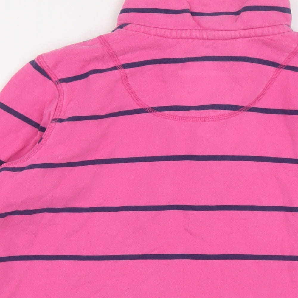 Crew Clothing Womens Pink Striped Cotton Pullover Sweatshirt Size 10 Zip