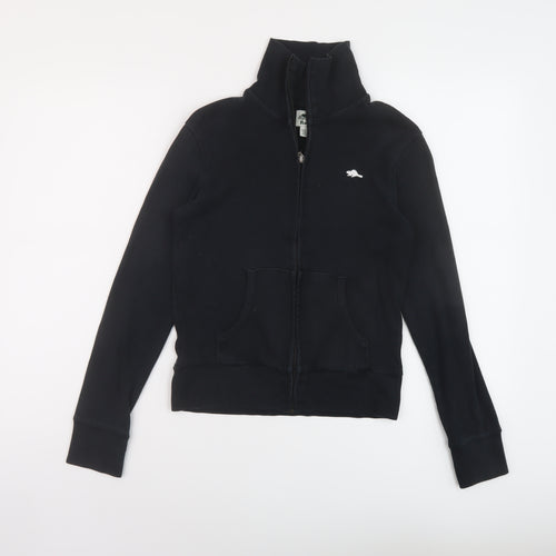 Roots Womens Black Cotton Full Zip Sweatshirt Size XS Zip