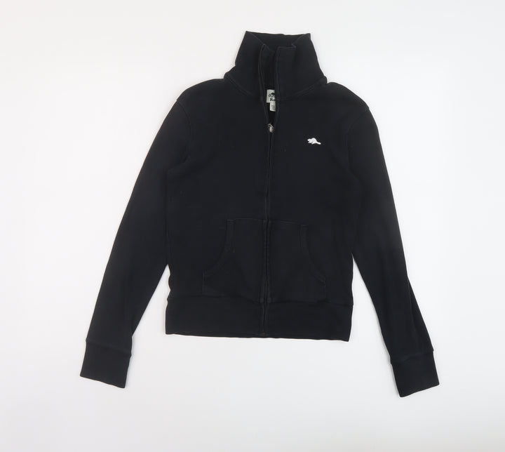 Roots Womens Black Cotton Full Zip Sweatshirt Size XS Zip