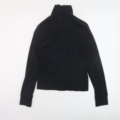 Roots Womens Black Cotton Full Zip Sweatshirt Size XS Zip