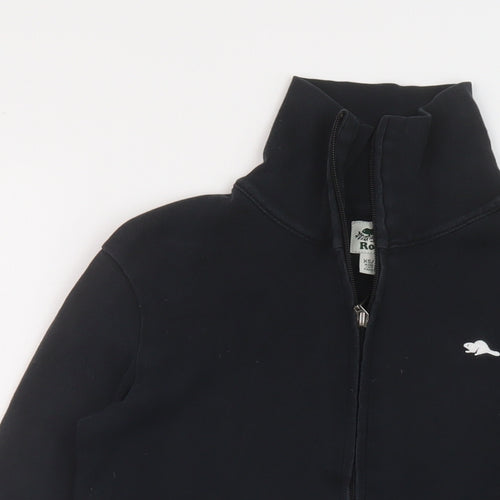 Roots Womens Black Cotton Full Zip Sweatshirt Size XS Zip