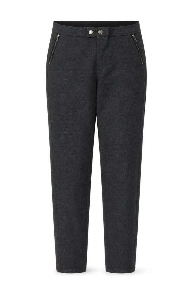 Front view of EDC women’s grey viscose trousers, size UK 10, 31-inch leg regular snap
