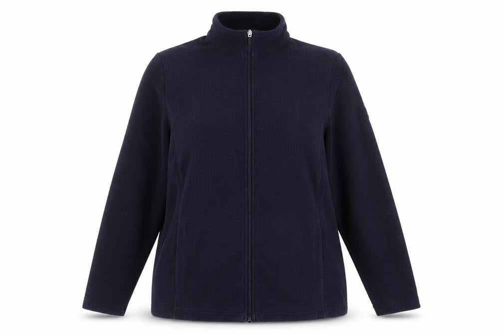 Front view of T9OG24 women’s blue jacket, size UK 18, zip