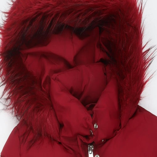Bershka Womens Red Puffer Jacket Jacket Size S Zip