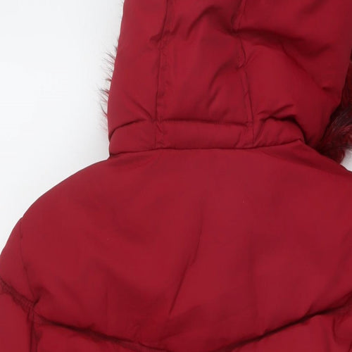 Bershka Womens Red Puffer Jacket Jacket Size S Zip
