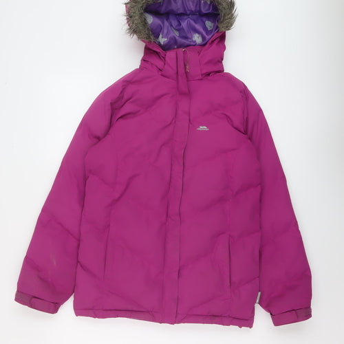 Trespass Girls Pink Puffer Jacket Jacket Size 11-12 Years Zip