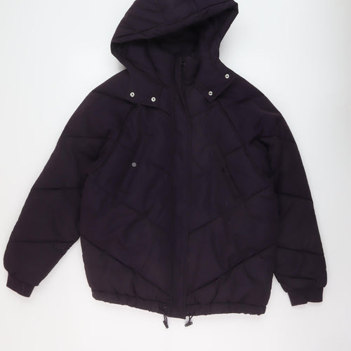 H&M Womens Purple Puffer Jacket Jacket Size 8 Zip