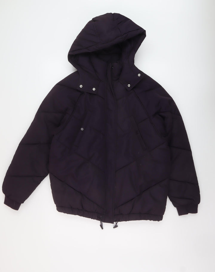 H&M Womens Purple Puffer Jacket Jacket Size 8 Zip