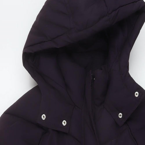 H&M Womens Purple Puffer Jacket Jacket Size 8 Zip