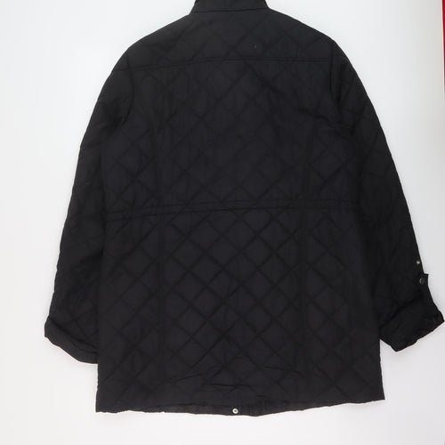 CC Womens Black Quilted Jacket Size L Zip