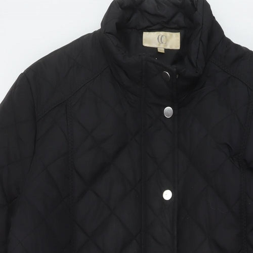 CC Womens Black Quilted Jacket Size L Zip