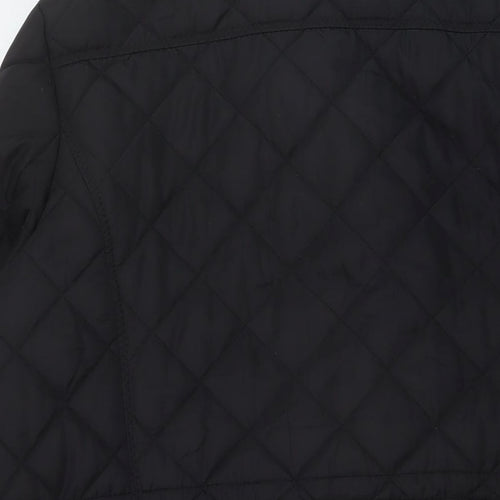CC Womens Black Quilted Jacket Size L Zip