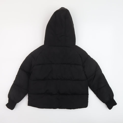 River Island Girls Black Puffer Jacket Jacket Size 7-8 Years Zip
