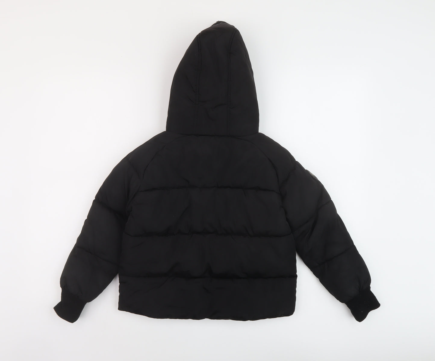 River Island Girls Black Puffer Jacket Jacket Size 7-8 Years Zip