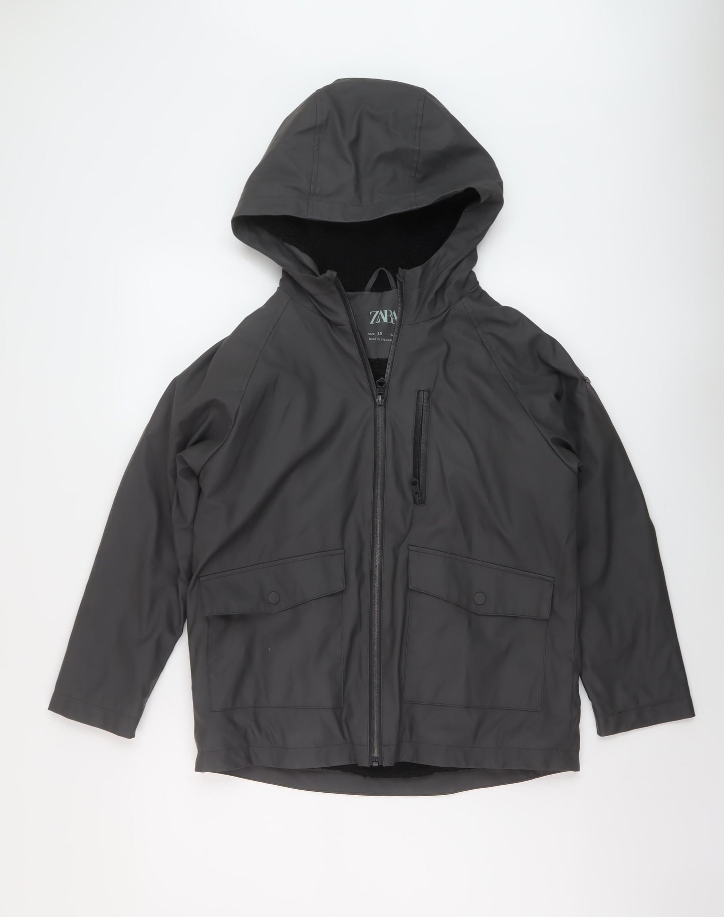 Zara Boys Grey Rain Coat Coat Size 10 Years Zip