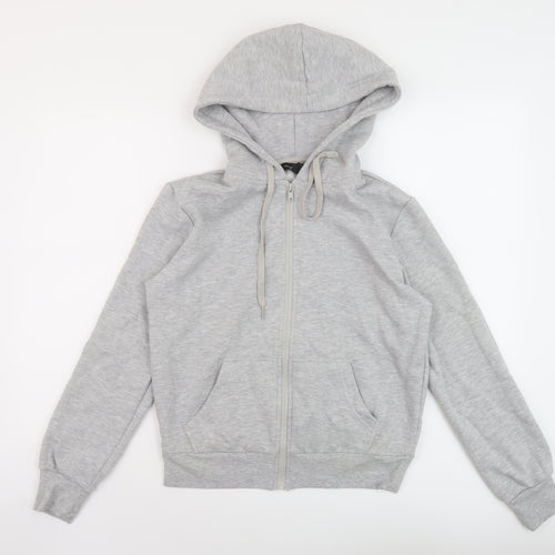 New Look Womens Grey Polyester Full Zip Hoodie Size 10 Zip