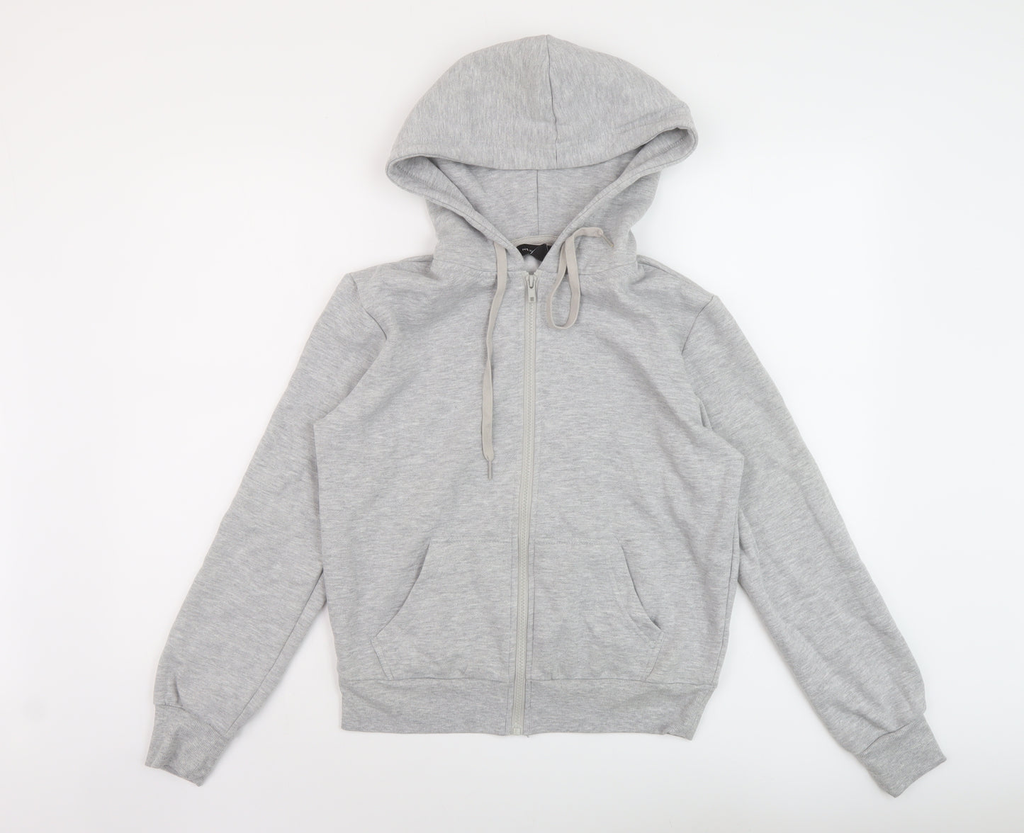 New Look Womens Grey Polyester Full Zip Hoodie Size 10 Zip