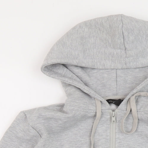 New Look Womens Grey Polyester Full Zip Hoodie Size 10 Zip