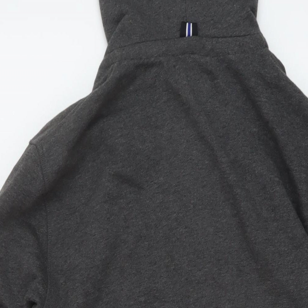 Fred Perry Mens Grey Cotton Full Zip Hoodie Size S