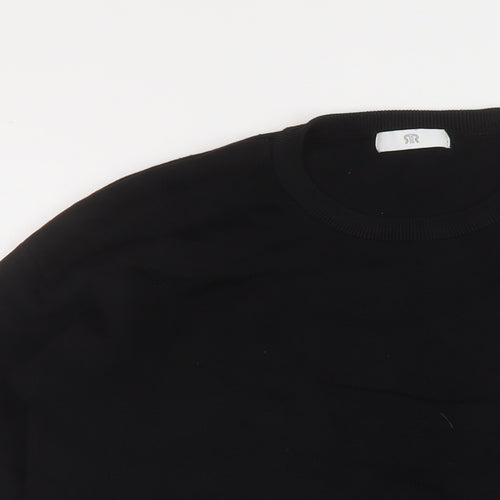 La Redoute Womens Black Crew Neck Acrylic Pullover Jumper Size M