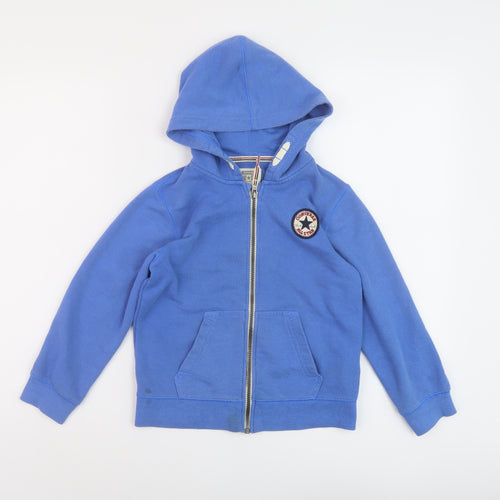 Converse Boys Blue Cotton Full Zip Hoodie Size 6-7 Years Zip