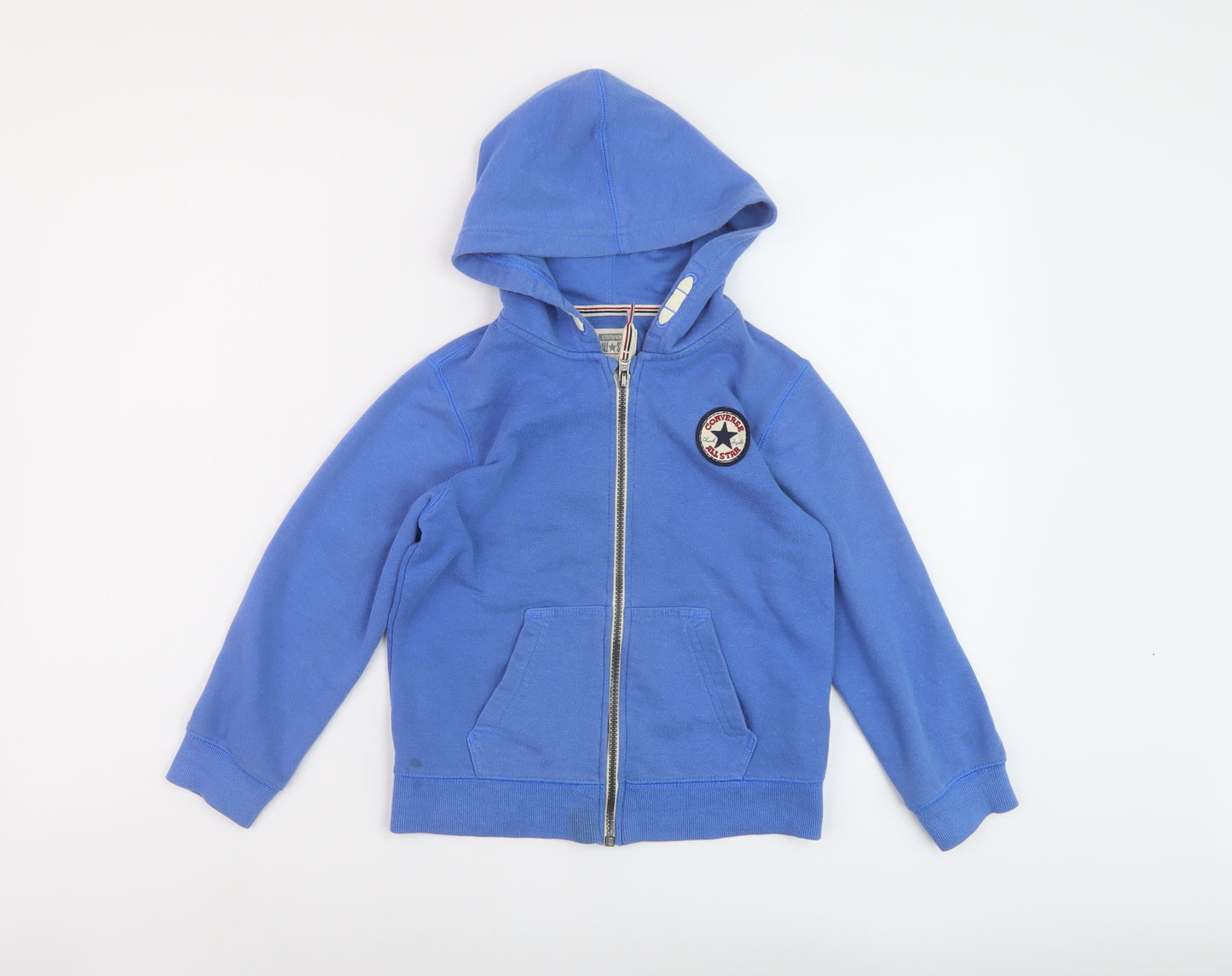 Converse Boys Blue Cotton Full Zip Hoodie Size 6-7 Years Zip