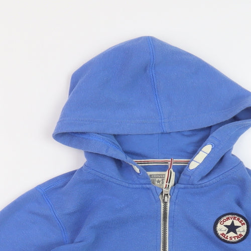 Converse Boys Blue Cotton Full Zip Hoodie Size 6-7 Years Zip