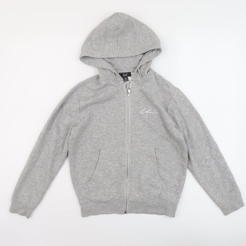 New Look Girls Grey Cotton Full Zip Hoodie Size 9 Years Zip