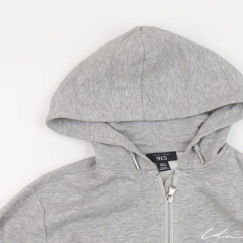 New Look Girls Grey Cotton Full Zip Hoodie Size 9 Years Zip