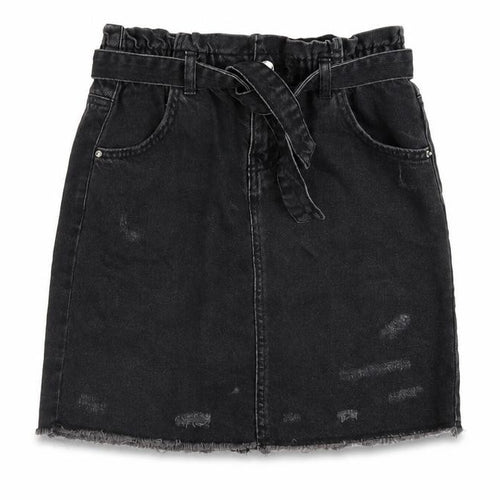 Denim & Co. Girls Grey Cotton A-Line Skirt Size 12-13 Years Regular Button