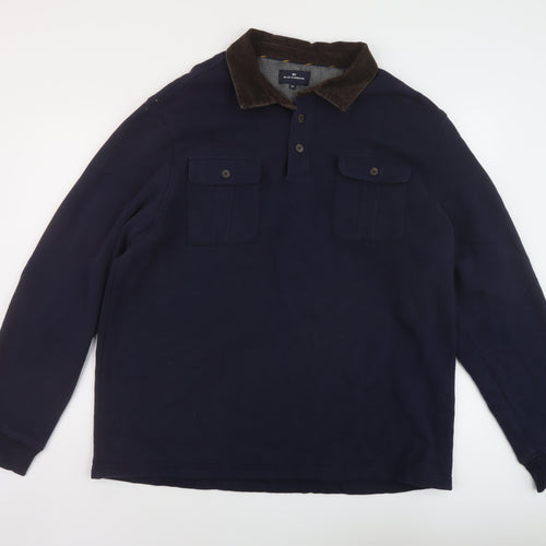 Blue Harbour Mens Blue Cotton Pullover Sweatshirt Size 2XL