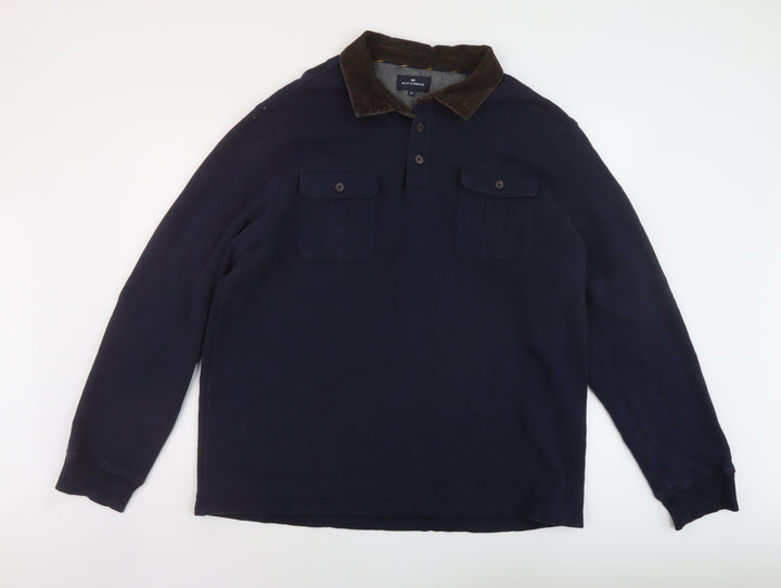 Blue Harbour Mens Blue Cotton Pullover Sweatshirt Size 2XL