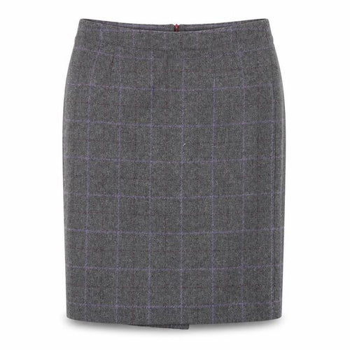 Barilocke Womens Grey Plaid Wool A-Line Skirt Size 14 Zip