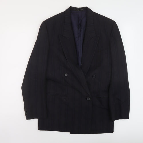 Anton Ferrare Mens Blue Striped Wool Jacket Suit Jacket Size 40 Regular