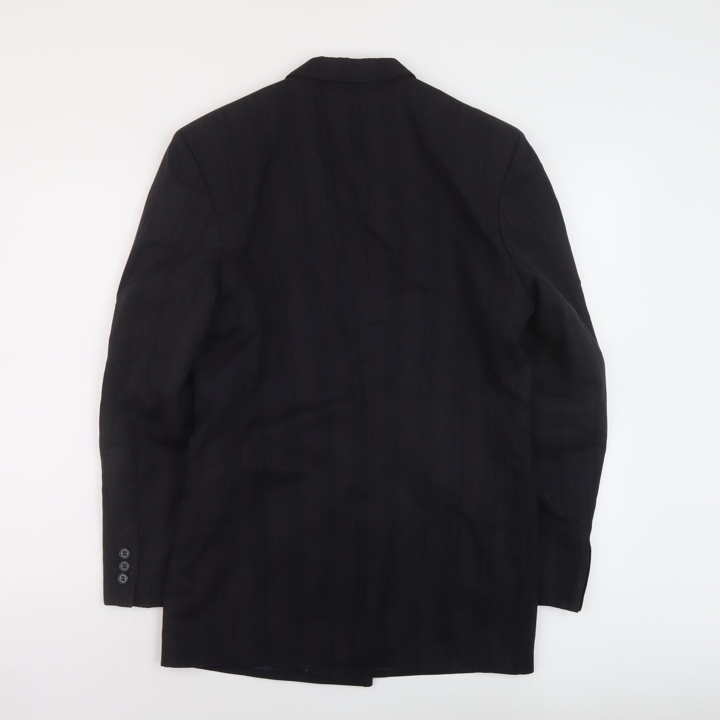 Anton Ferrare Mens Blue Striped Wool Jacket Suit Jacket Size 40 Regular