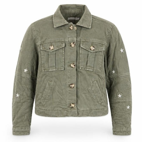 Mint Velvet Girls Green Geometric Jacket Size 11-12 Years Button