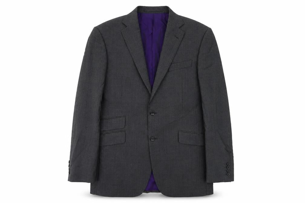 Front view of Marks & Spencer men’s grey wool jacket suit jacket, size 40, regular