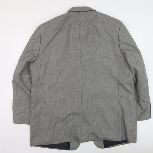 Jonathan Chrles Mens Black Geometric Wool Jacket Suit Jacket Size 50 Regular